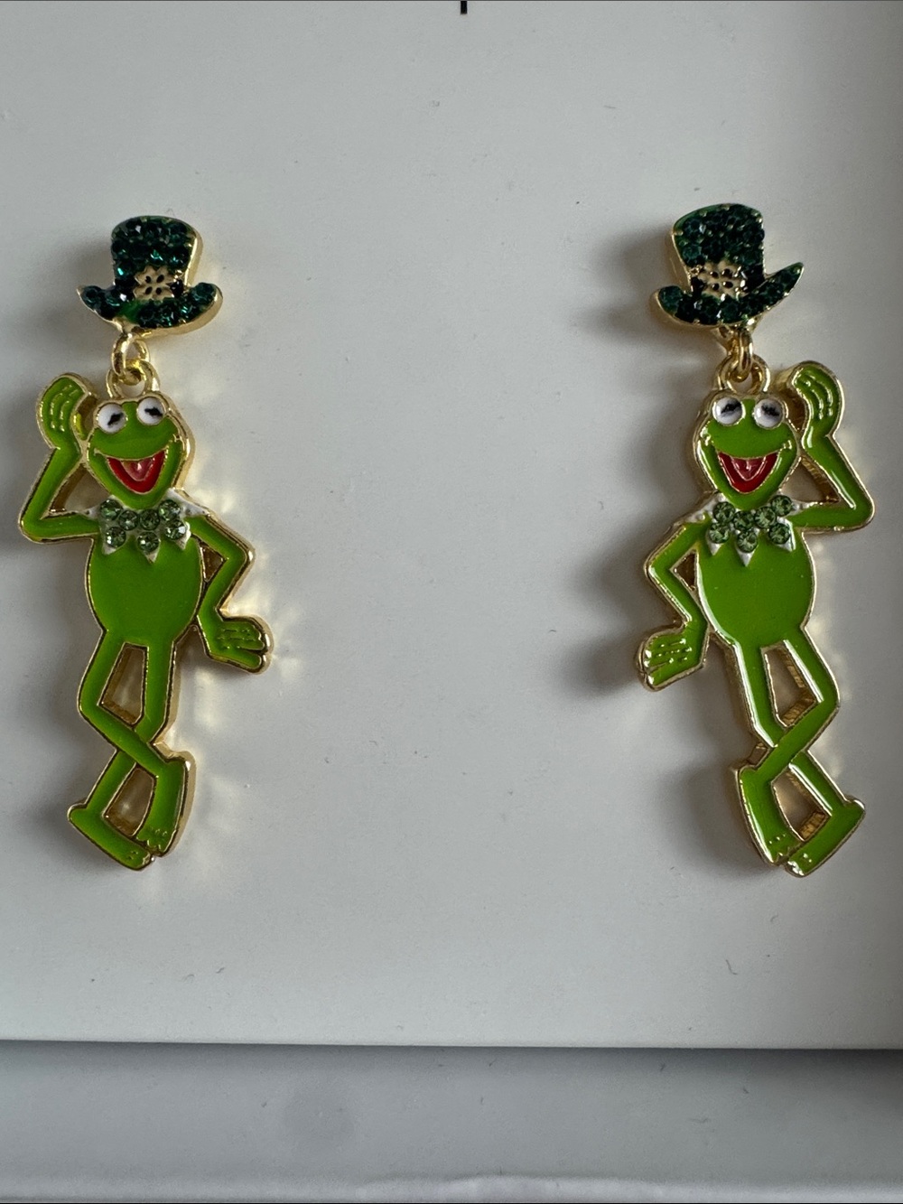 NEW BaubleBar Kermit the Frog St. Patricks Day Earrings Disney The Muppets